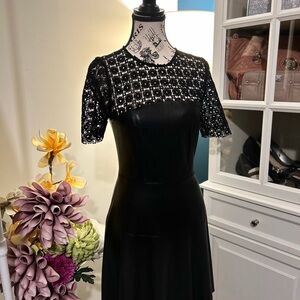 STUNNING , ZARA , black faux leather short dress size S